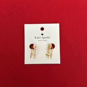 New (NWT) never worn Kate Spade gold Love hook earrings.